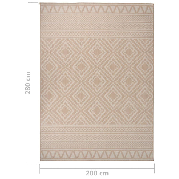 Braun Gestreifter Outdoor Teppich 200x280 cm