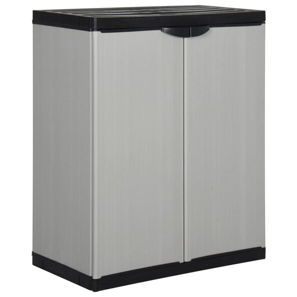 vidaXL Armoire de rangement de jardin à 1 étagère gris et noir 68x40x85 cm