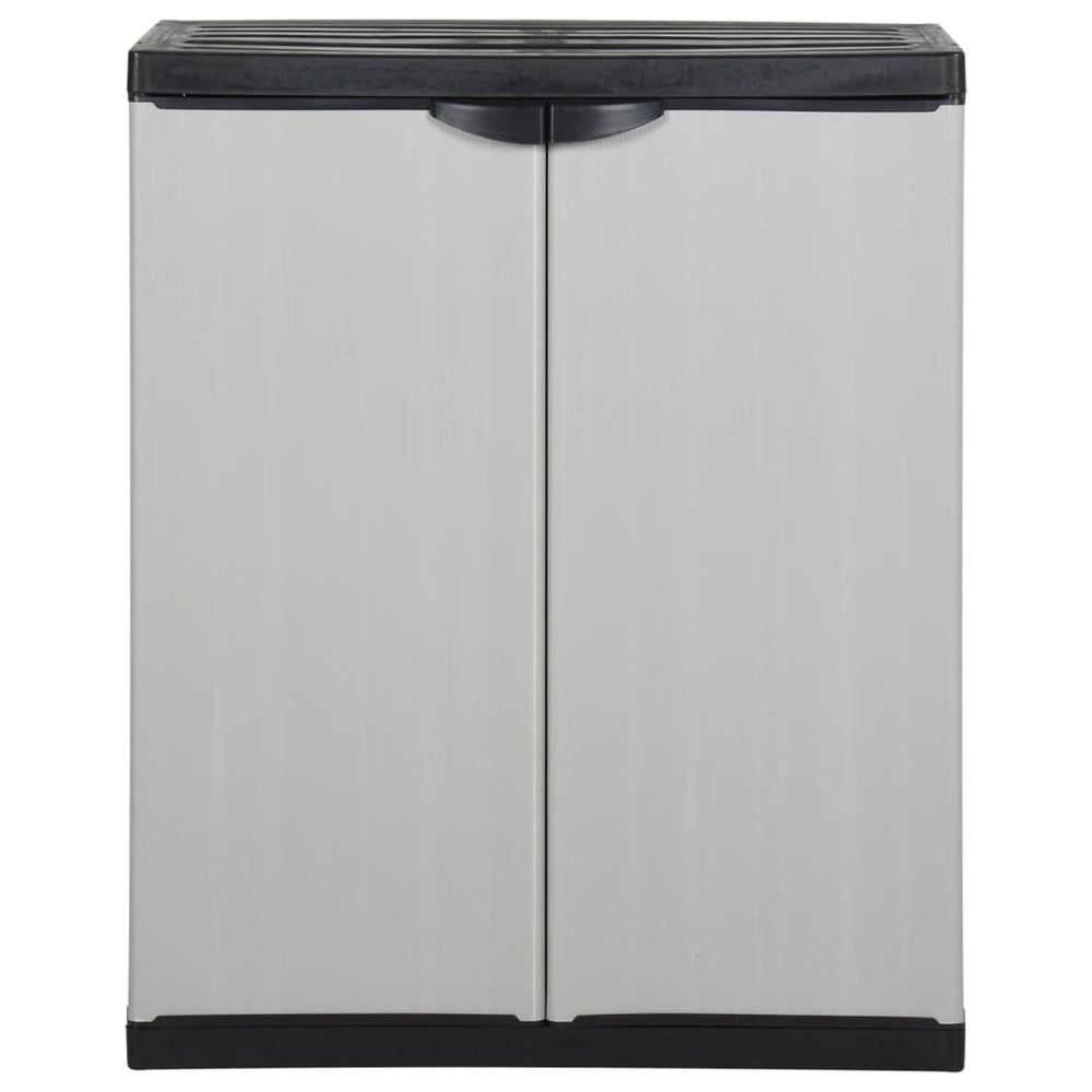 vidaXL Armoire de rangement de jardin à 1 étagère gris et noir 68x40x85 cm
