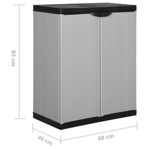 Garten Lagerschrank Grau/Schwarz 68x40x85 cm