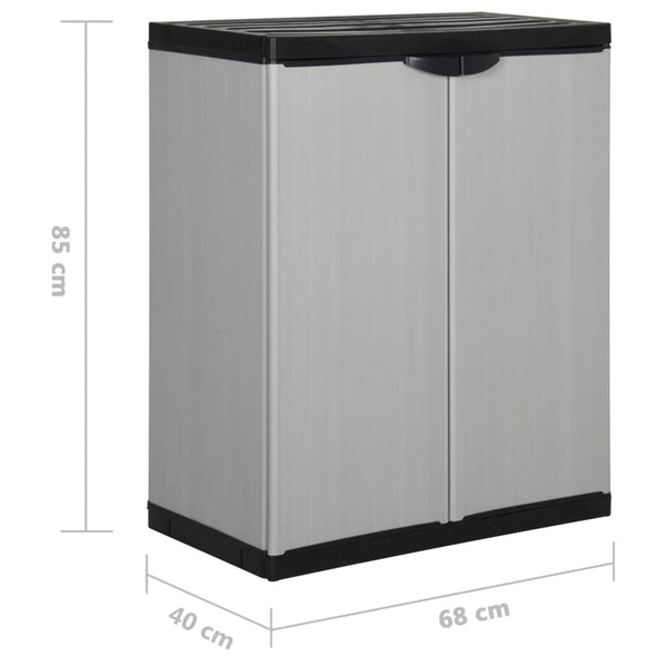 Garten Lagerschrank Grau/Schwarz 68x40x85 cm