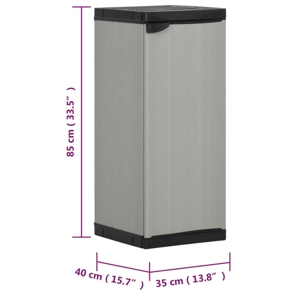 Garten Lagerschrank Grau/Schwarz 35x40x85cm