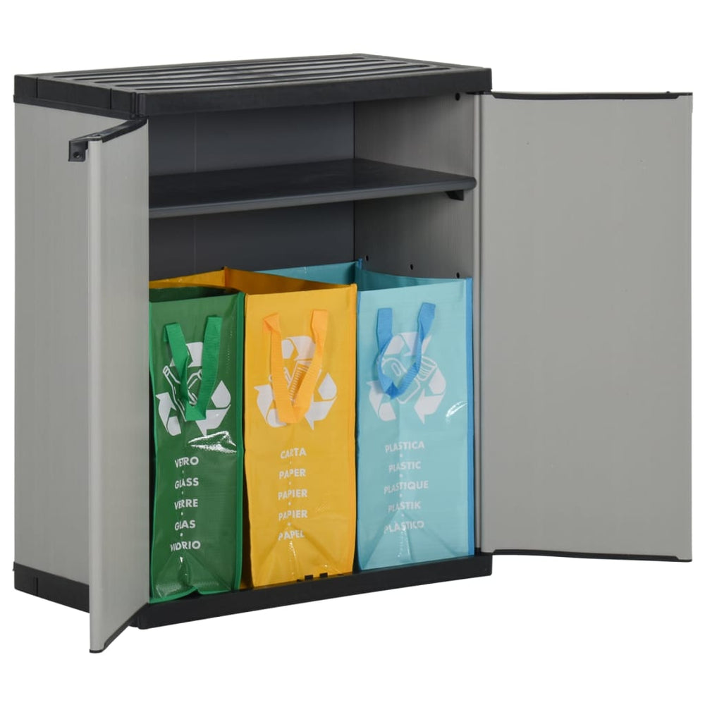 Mülltonnenbox Grau/Schwarz 68x40x85cm