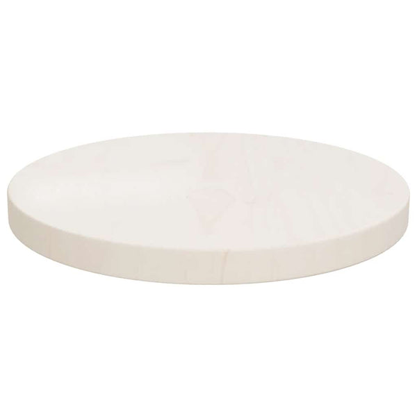 Weiße Tischplatte Kiefer Massivholz Ø30cm