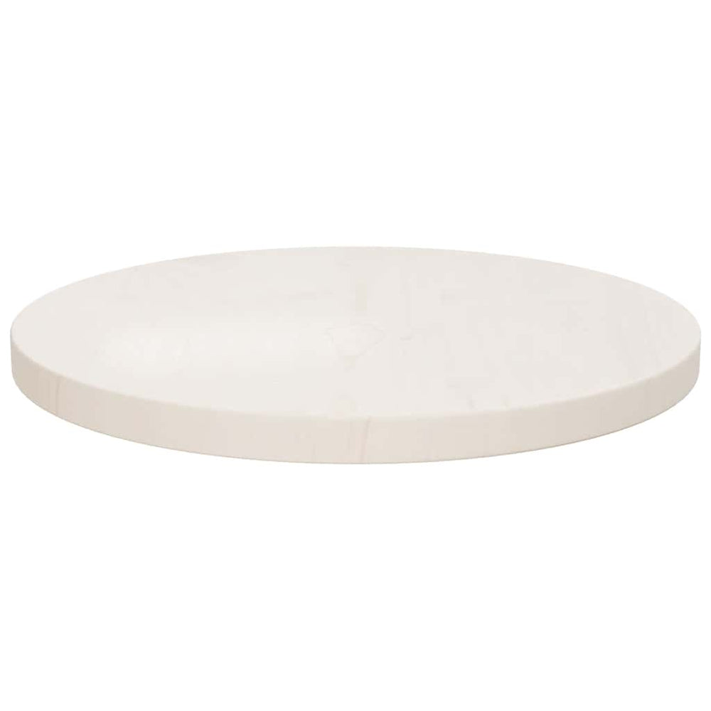 vidaXL Plateau de table Blanc Ø40x2,5 cm Bois de pin massif