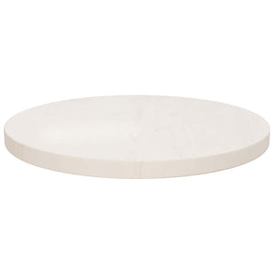 Weiße Tischplatte Ø40cm Kiefer Massivholz