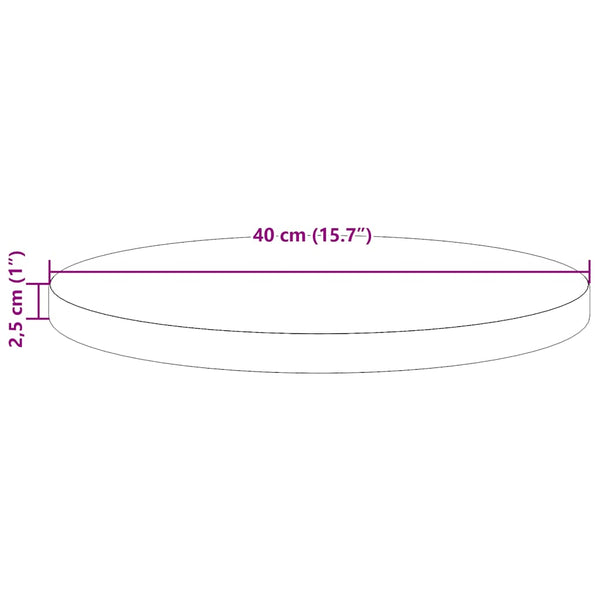 Weiße Tischplatte Ø40cm Kiefer Massivholz