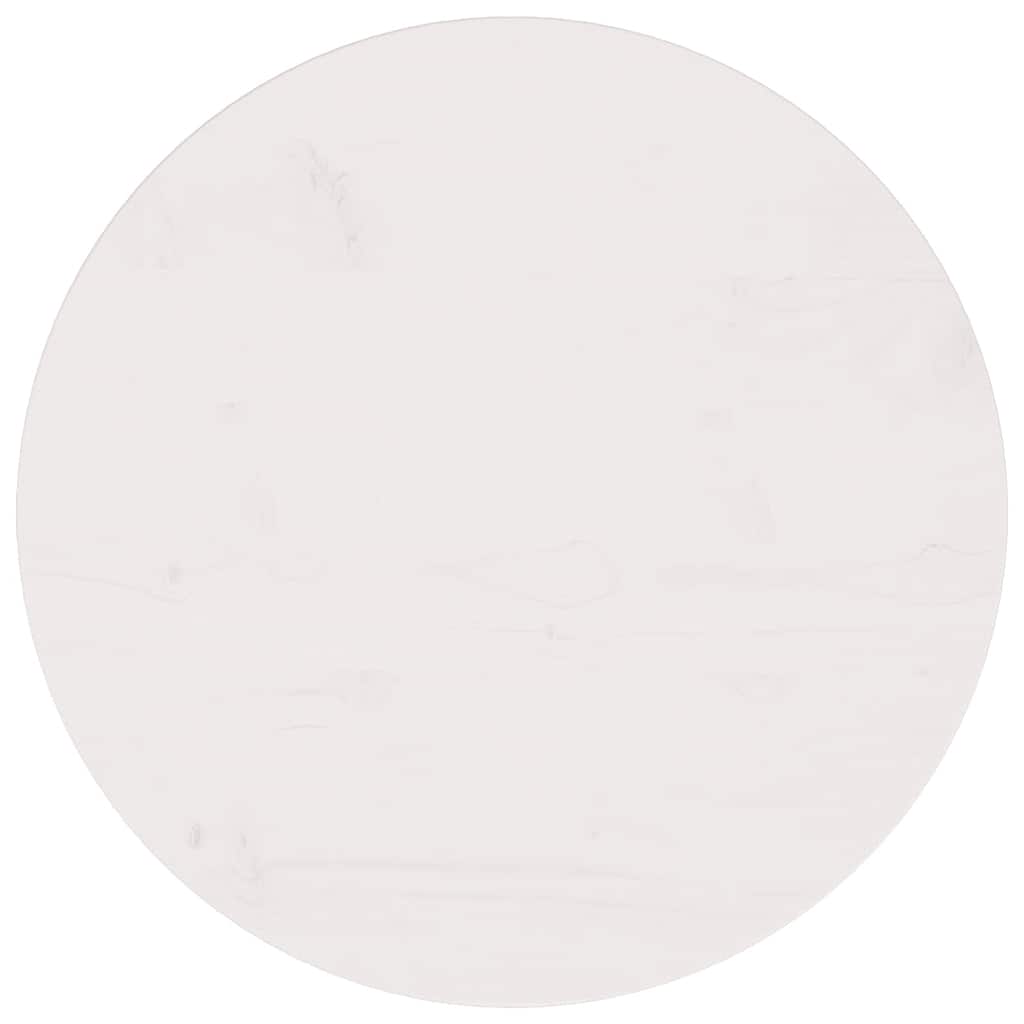 Weiße Tischplatte Ø50cm Kiefer Massivholz