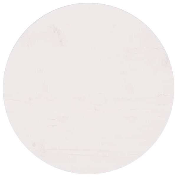 Weiße Tischplatte Ø50cm Kiefer Massivholz