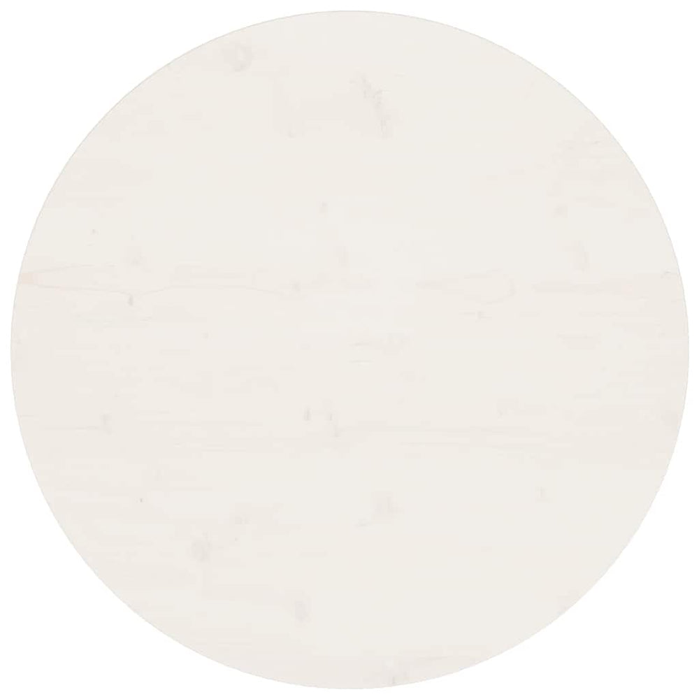 vidaXL Plateau de table Blanc Ø70x2,5 cm Bois de pin massif