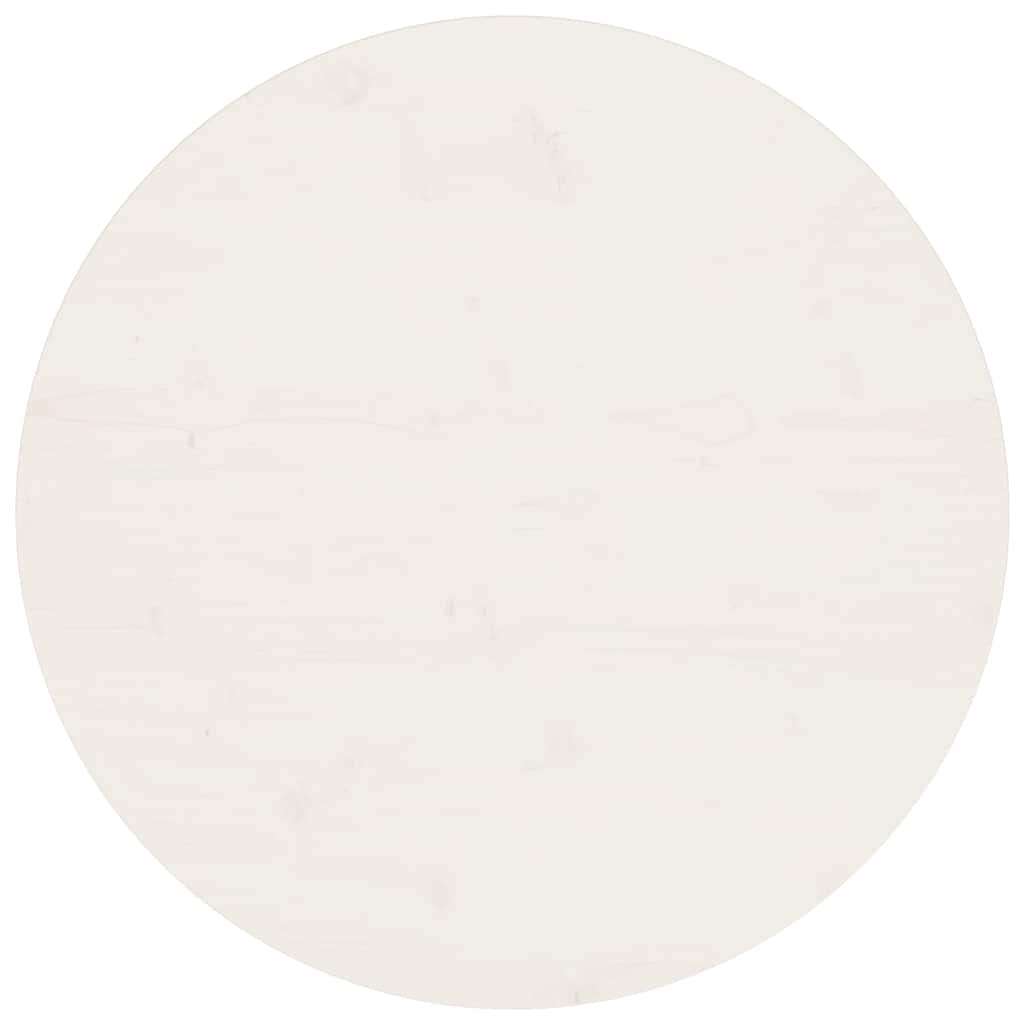 Weiße Tischplatte Ø70cm Kiefer Massivholz