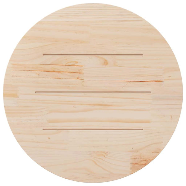 Weiße Tischplatte Ø80cm Kiefer Massivholz