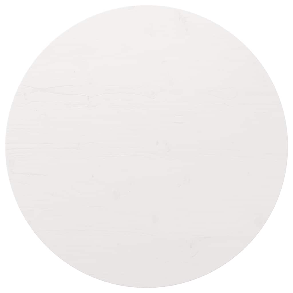 Weiße Tischplatte Ø90cm Kiefer Massivholz