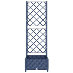 Garten-Pflanzgefäß mit Spalier Blaugrau 40 x 40 x 121,5 cm PP