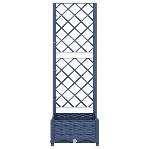 Garten-Pflanzgefäß mit Spalier Blaugrau 40 x 40 x 121,5 cm PP