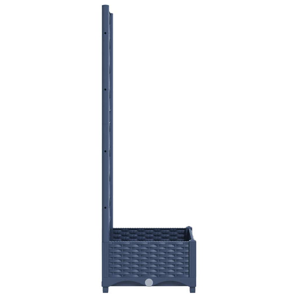 Garten-Pflanzgefäß mit Spalier Blaugrau 40 x 40 x 121,5 cm PP