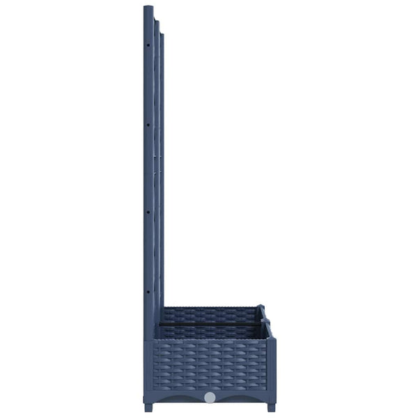 Garten-Pflanzgefäß mit Spalier Blaugrau 80 x 40 x 121,5 cm PP
