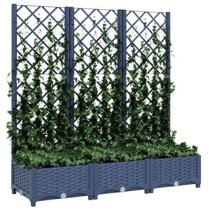 Pflanzkübel mit Spalier Blaugrau 120x40x121,5 cm PP