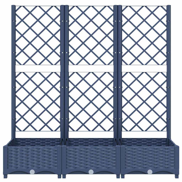 Pflanzkübel mit Spalier Blaugrau 120x40x121,5 cm PP