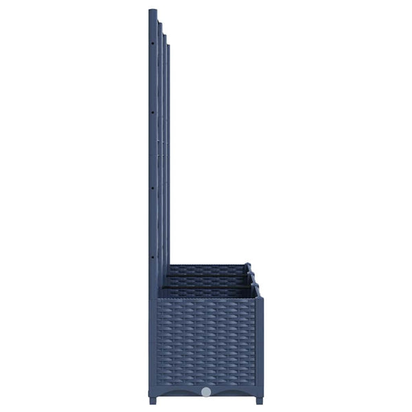 Pflanzkübel mit Spalier Blaugrau 120x40x136 cm PP