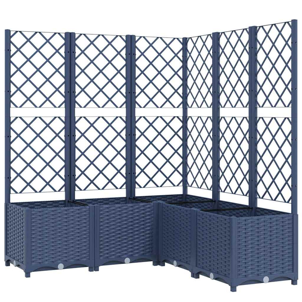 vidaXL Jardinière avec treillis Gris bleu 120x120x136 cm PP