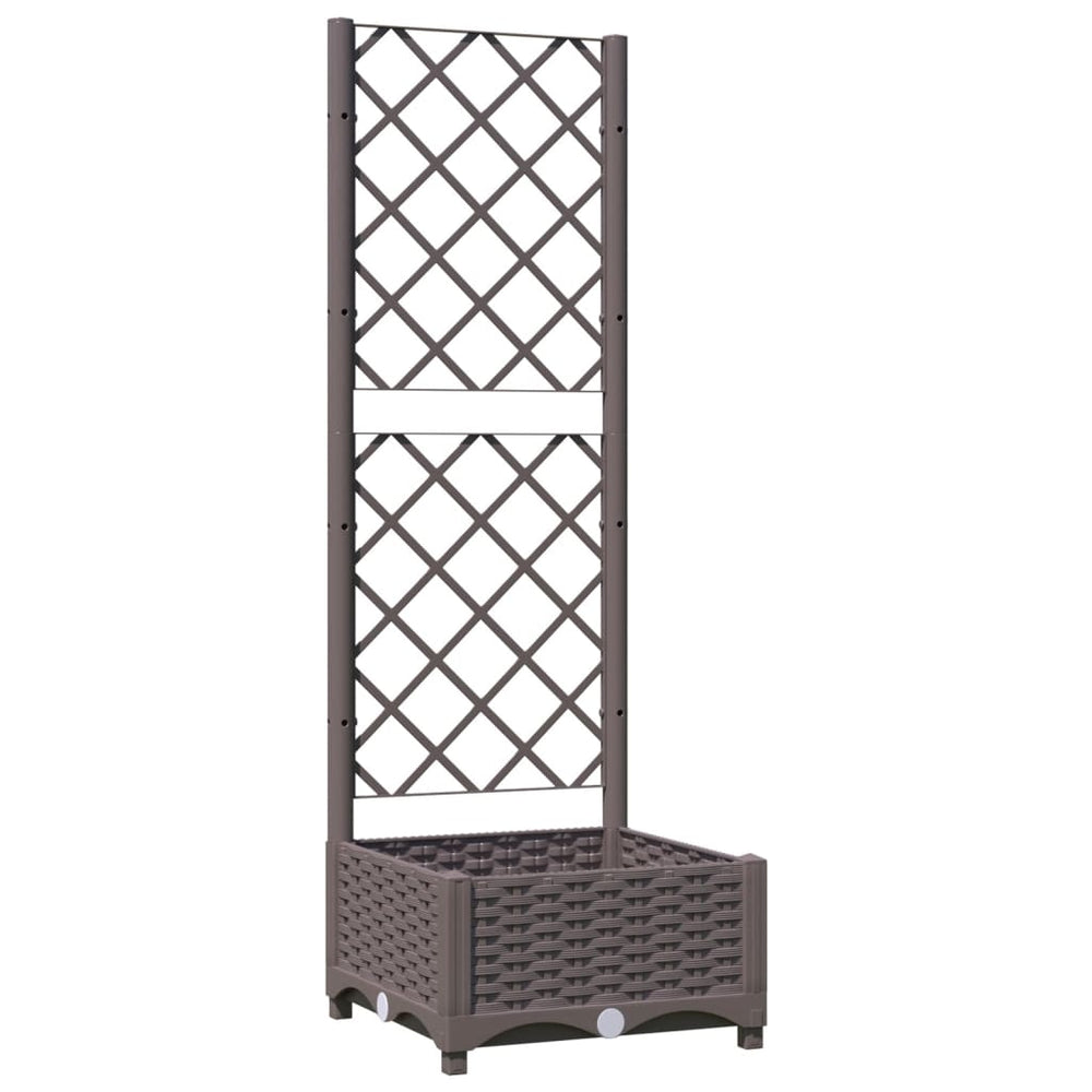 vidaXL Jardinière avec treillis marron 40x40x121,5 cm PP