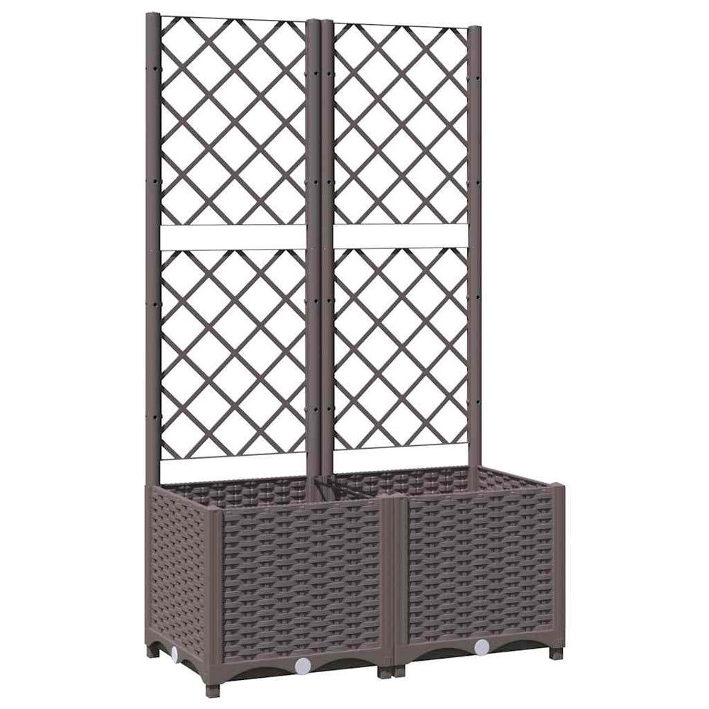 vidaXL Jardinière avec treillis Marron 80x40x136 cm PP