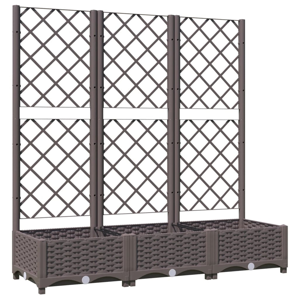 vidaXL Jardinière avec treillis Marron 120 x 40 x 121,5 cm PP