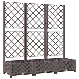 Garten-Pflanzgefäß mit Spalier Braun 120 x 40 x 121,5 cm PP