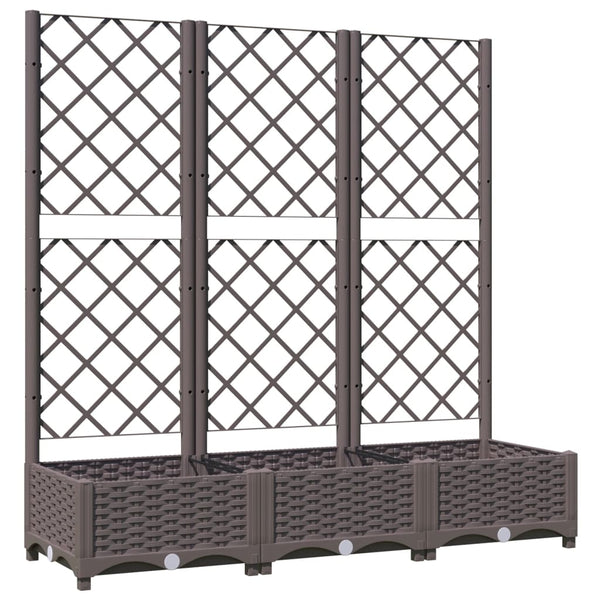 Garten-Pflanzgefäß mit Spalier Braun 120 x 40 x 121,5 cm PP