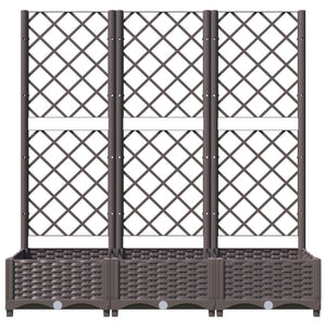 Garten-Pflanzgefäß mit Spalier Braun 120 x 40 x 121,5 cm PP