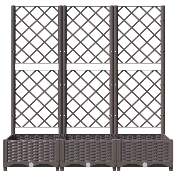 Garten-Pflanzgefäß mit Spalier Braun 120 x 40 x 121,5 cm PP