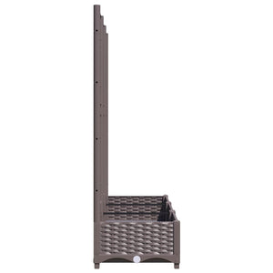 Garten-Pflanzgefäß mit Spalier Braun 120 x 40 x 121,5 cm PP