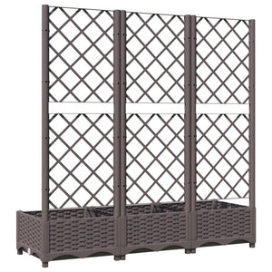 Garten-Pflanzgefäß mit Spalier Braun 120 x 40 x 121,5 cm PP