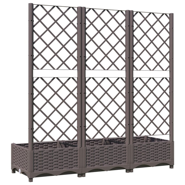 Garten-Pflanzgefäß mit Spalier Braun 120 x 40 x 121,5 cm PP