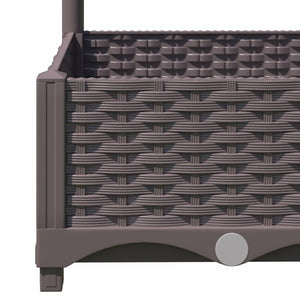 Garten-Pflanzgefäß mit Spalier Braun 120 x 40 x 121,5 cm PP