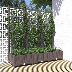 Garten-Pflanzgefäß mit Spalier Braun 120 x 40 x 121,5 cm PP
