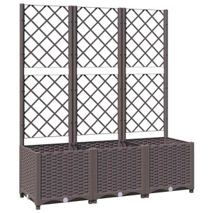 Garten-Pflanzgefäß mit Spalier Braun 120 x 40 x 136 cm PP