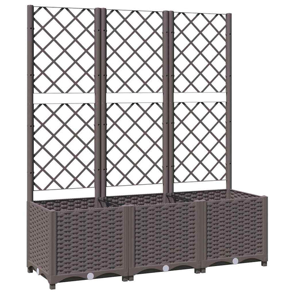Garten-Pflanzgefäß mit Spalier Braun 120 x 40 x 136 cm PP