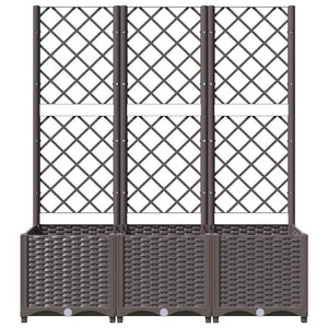 Garten-Pflanzgefäß mit Spalier Braun 120 x 40 x 136 cm PP