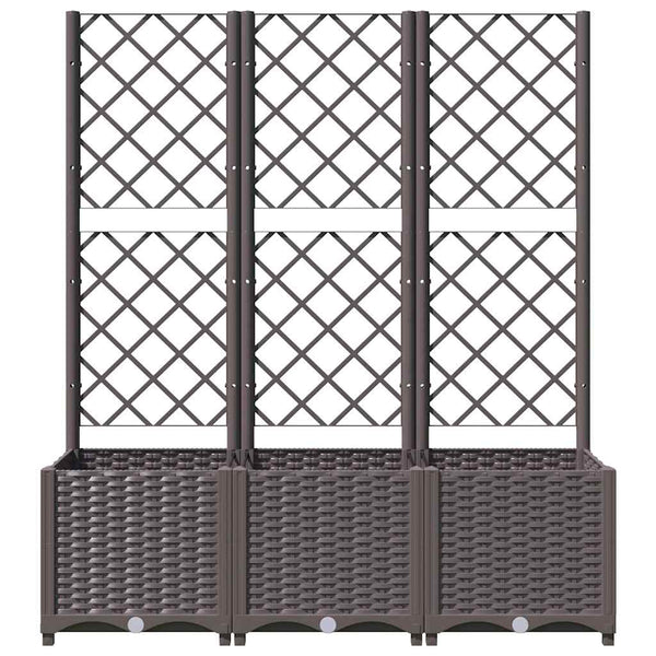Garten-Pflanzgefäß mit Spalier Braun 120 x 40 x 136 cm PP