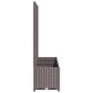 Garten-Pflanzgefäß mit Spalier Braun 120 x 40 x 136 cm PP
