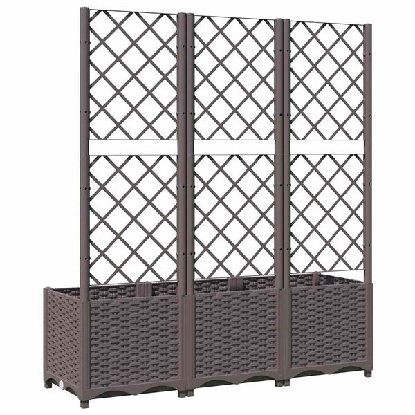 Garten-Pflanzgefäß mit Spalier Braun 120 x 40 x 136 cm PP