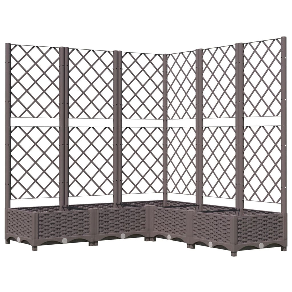 vidaXL Jardinière avec treillis marron 120x120x121,5 cm PP