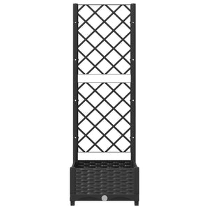 Garten-Pflanzgefäß mit Spalier Schwarz 40 x 40 x 121,5 cm PP