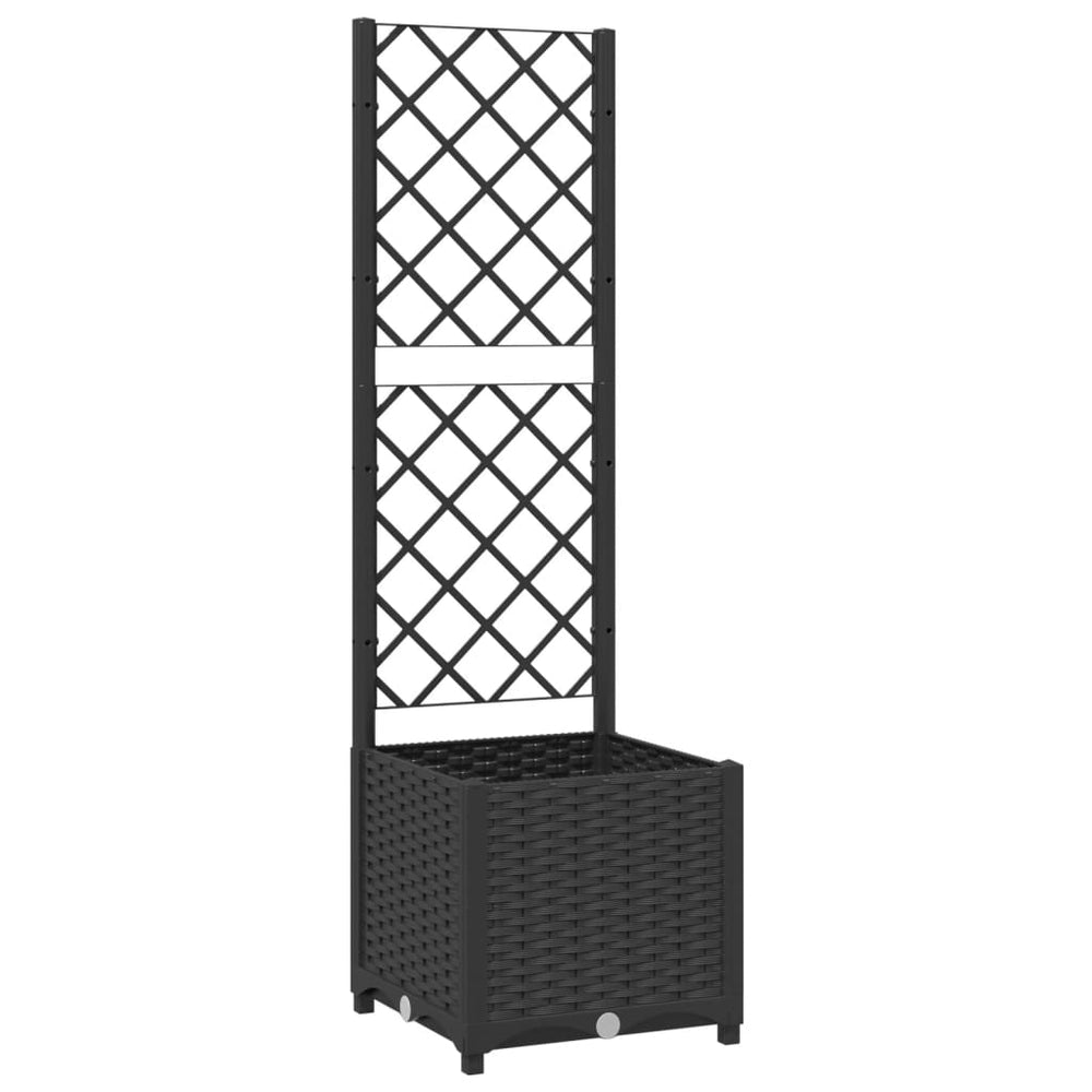 vidaXL Jardinière avec treillis Noir 40 x 40 x 136 cm PP