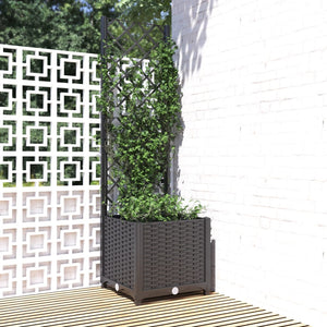 Garten-Pflanzgefäß mit Spalier Schwarz 40 x 40 x 136 cm PP