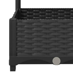 Garten-Pflanzgefäß mit Spalier Schwarz 120 x 40 x 121,5 cm PP