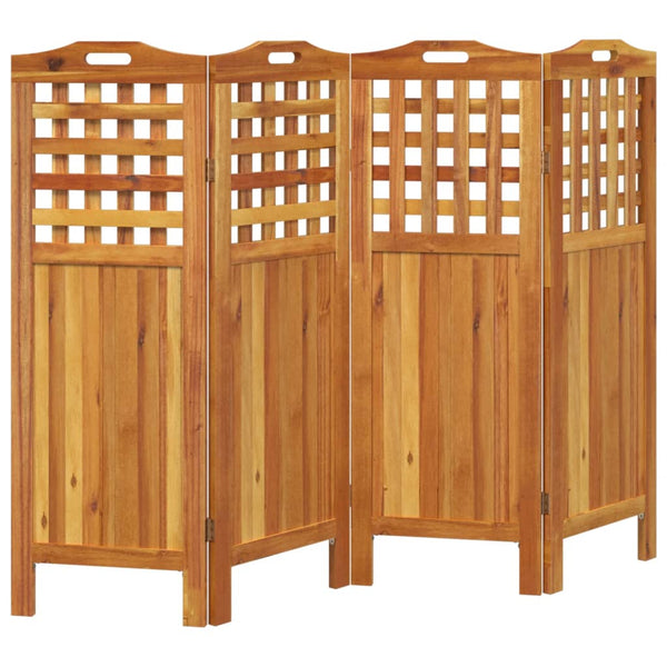 4-tlg. Paravent 162x2x115 cm Massivholz Akazie