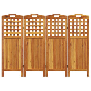 4-tlg. Paravent 162x2x115 cm Massivholz Akazie